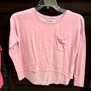 Pink Long Sleeve Top with Pocket